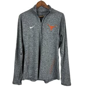 Nike Dri Fit Quarter Zip Pullover Long Sleeve Grey Longhorns - L